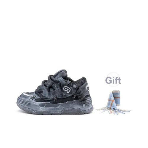 Размер CN Skate Покрытие Противоскользящее Устойчивое к износу Дышащий Низкий Топ Скейтборд Кроссовки Унисекс Черный Серый