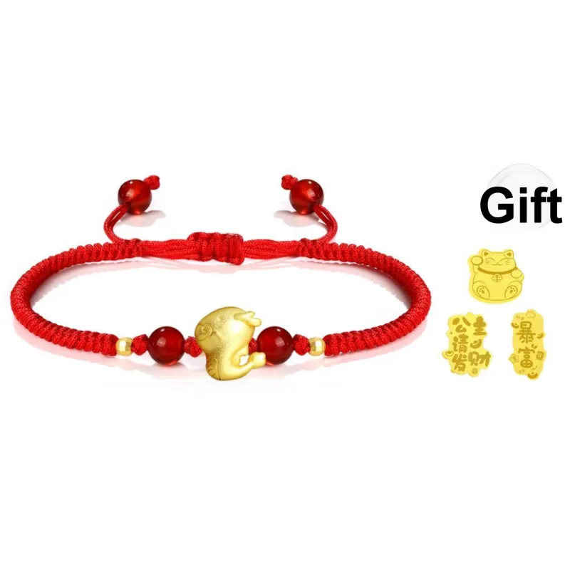 Lao Feng Xiang Natural Agate Bracelets Unisex-16