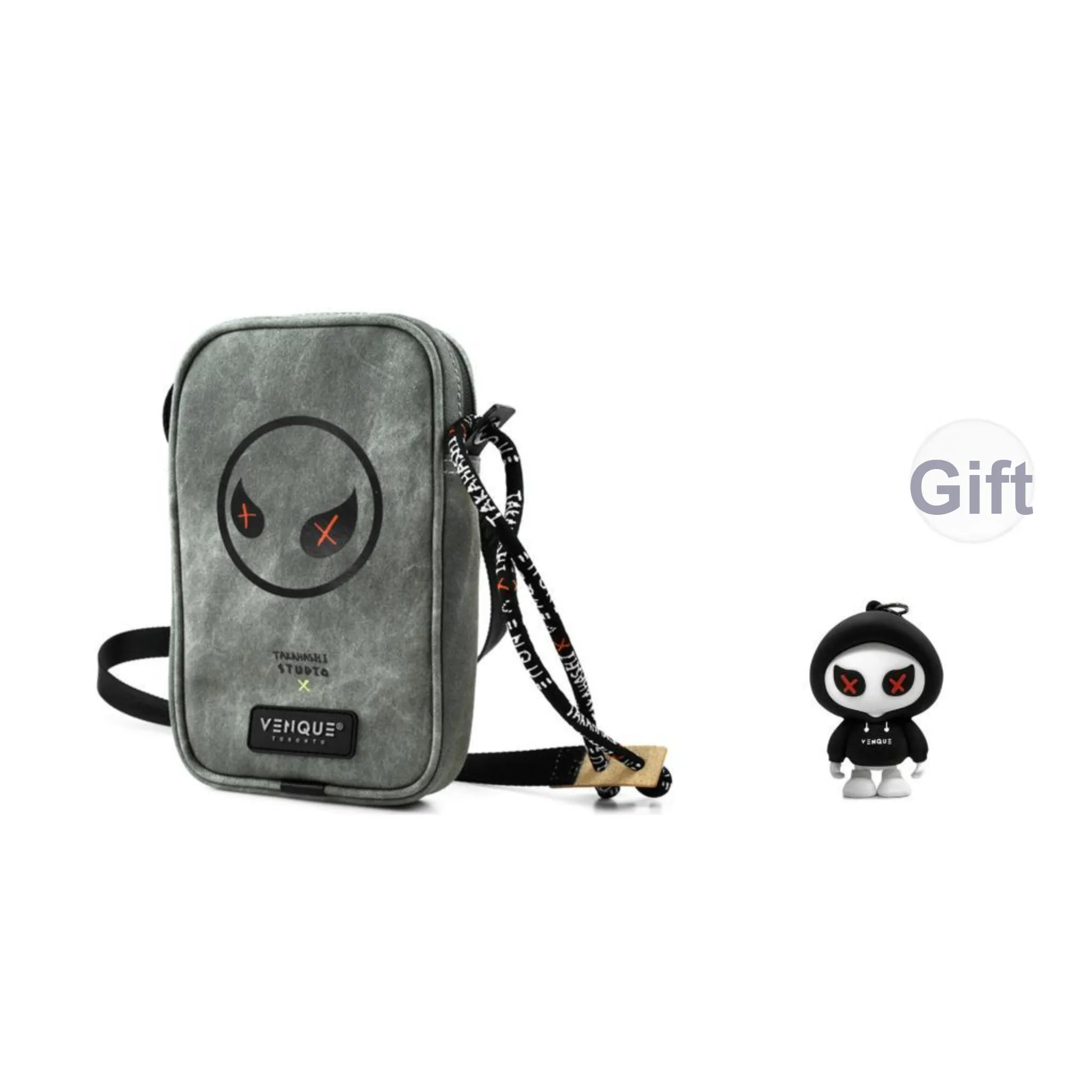 Venque Polyester Cell Phone Pouch, Small Square Bag, Shoulder Bag, Crossbody Bag Regular Unisex Gray