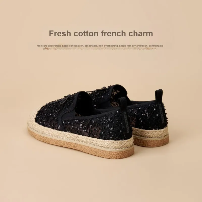 Joy&Mario Espadrilles Women's Black/Gold/Ecru-8