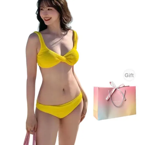 LUYOUYE Two-Piece Swimsuits Women's Bright Yellow