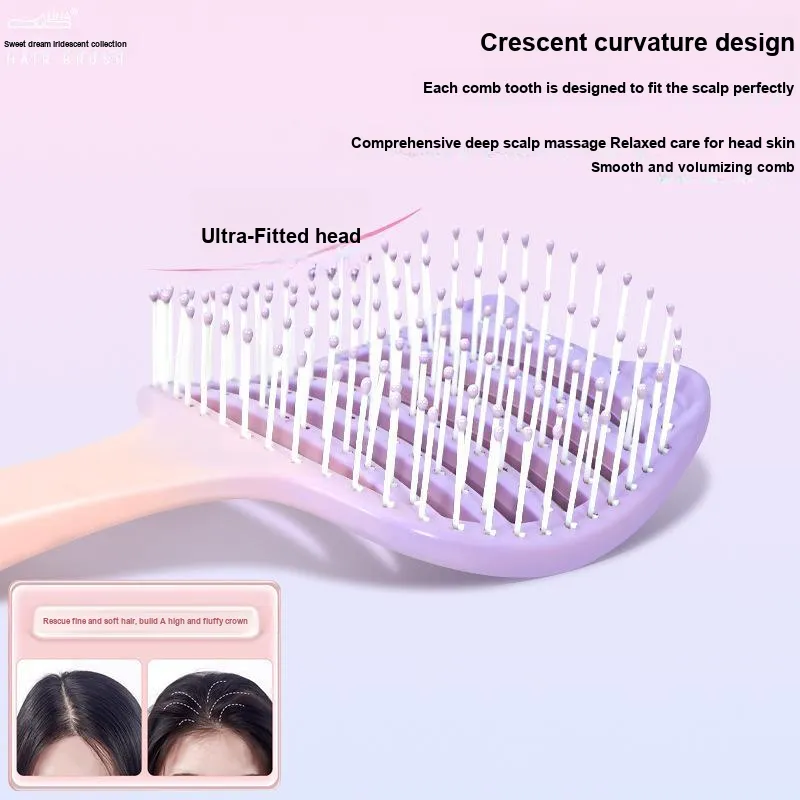 Gentle Welcome Kitten Massage Comb & Hair Styler For High Skull Top, Portable Travel Dormitory Rib Comb Fluffing Up-8