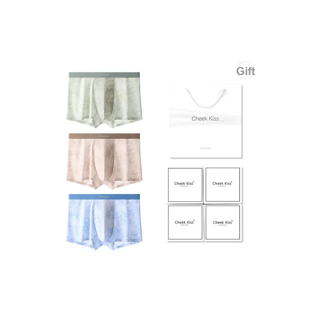 Cheekkiss Подарочная коробка нижнего белья для мужчин сетчатое дно дышащие боксеры удобные бесшовные упаковка из 3 штук