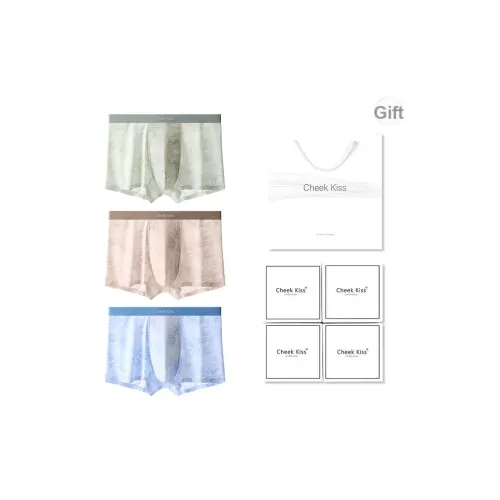 Cheekkiss Подарочная коробка нижнего белья для мужчин сетчатое дно дышащие боксеры удобные бесшовные упаковка из 3 штук