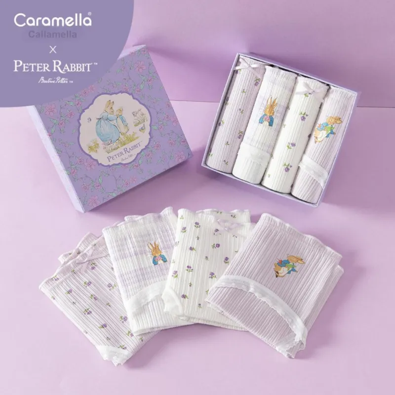 Caramella x Peter Rabbit/, Underwear Gift Box Women's 4 Pack Mixed Color-8