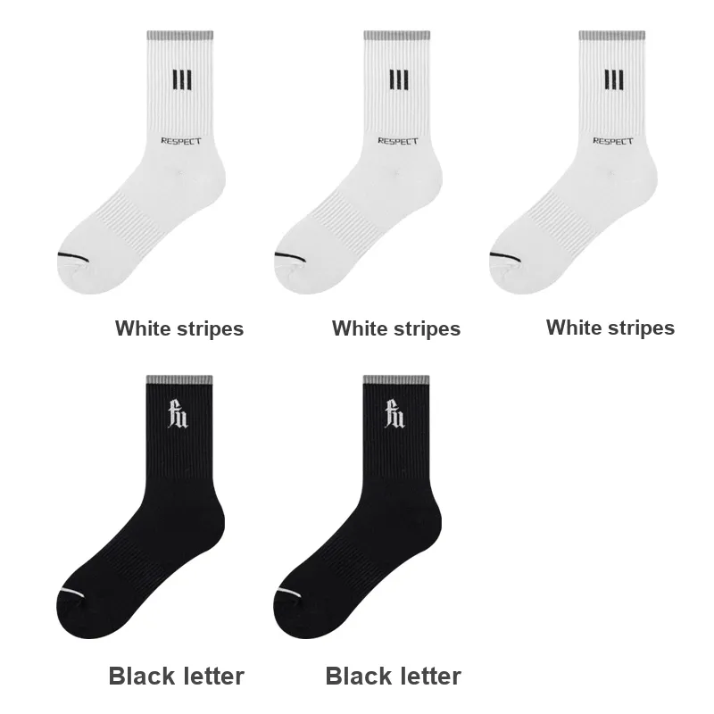 H YXIANG Mid Calf Socks Men's 5 Pack-5