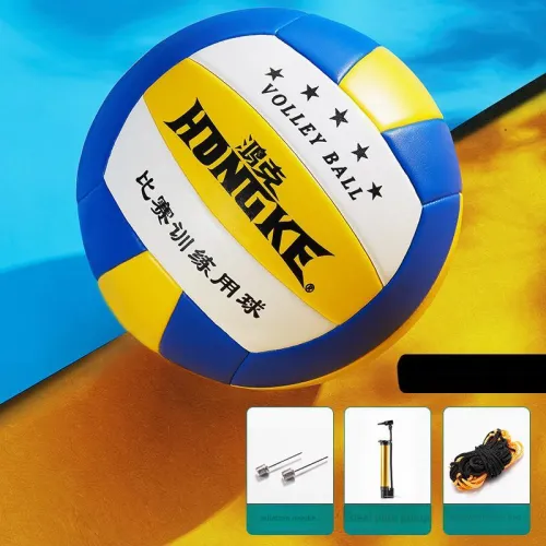 HONGKE PU Size 5 Volleyball Unisex Yellow Blue