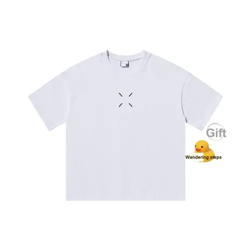 LUANBU Минималистский стиль Круглый вырез Пуловер Короткий рукав T-рубашка Унисекс