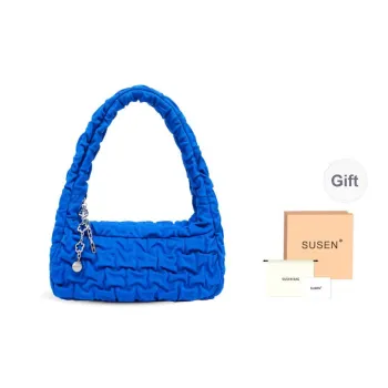 SUSEN Down Jacket Fabric Fabric One Shoulder Underarm Handbag Regular Women's Black/Green/Blue/Purple/Orange
