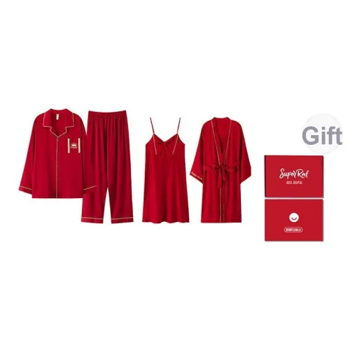 Qin Jing Красный Унисекс Пижамные комплекты