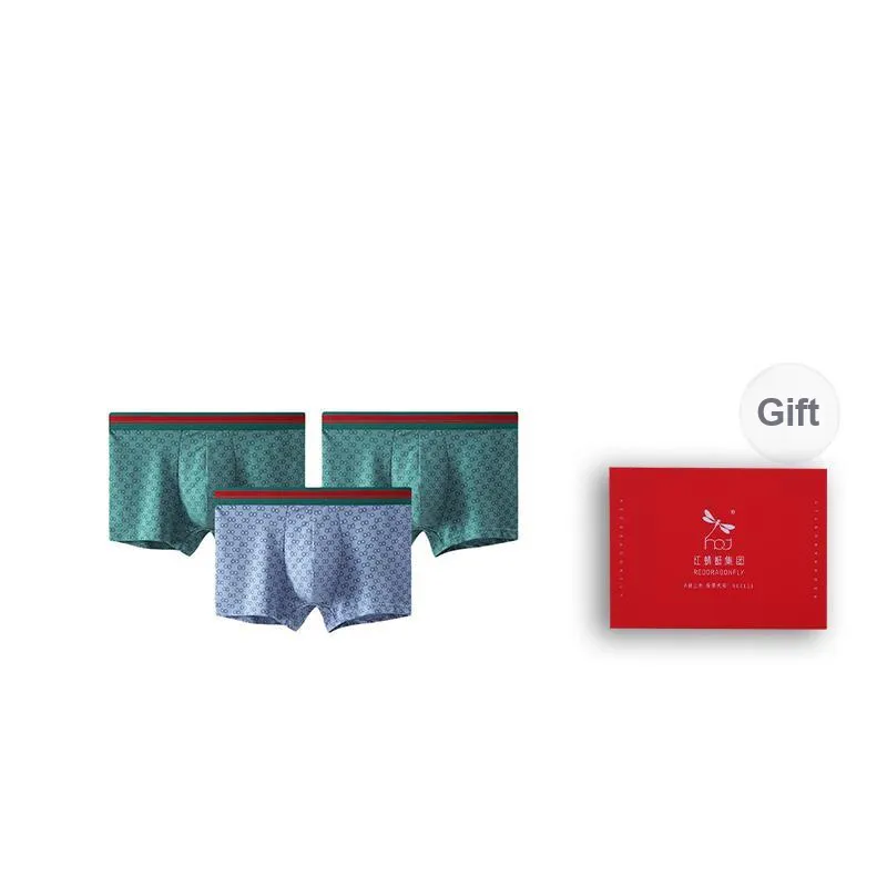 RED DRAGONFLY Cotton Panties Men's 3 Pack Gift Box Set-11