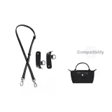 Black with Silver Buckle Shoulder Strap+[No Perforated]Set