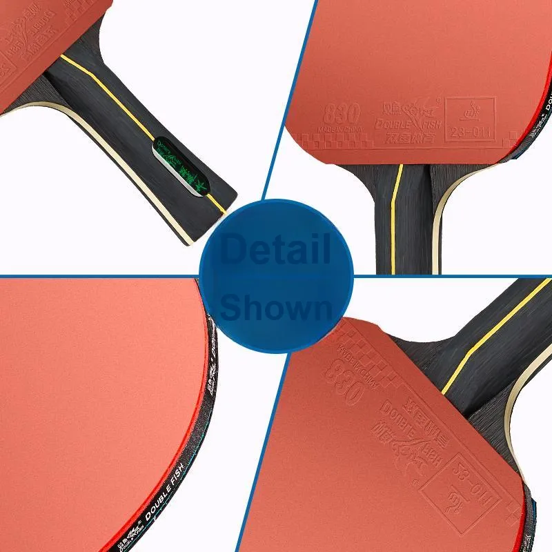 DOUBLEFISH Ping Pong Paddles Unisex All Wood Professional [One Long Handle One Short Handle]-4