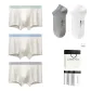 Grade 7A Antibacterial 100% cotton[Leaf+Small Diamond+Chain]+[100% cotton Ankle Socks X2 Pack]Gift Box Set