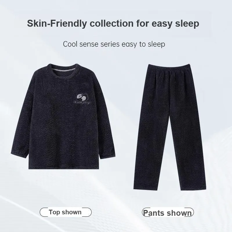 OUSHIBO Pajama Set Men's Navy Blue-4