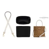 (Coach Cally 17) Black Nylon Liner+Beige 1.1cm Width Plain Weave Gold-Tone Lock 65cm