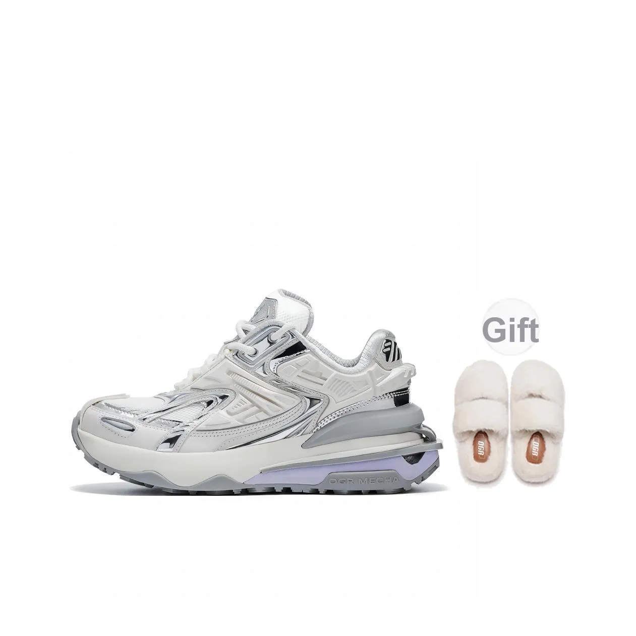 OGR Аbrasion Resistant визуально увеличивает рост Низкие кроссовки для бега Унисекс Жидкость Металлический серебристый