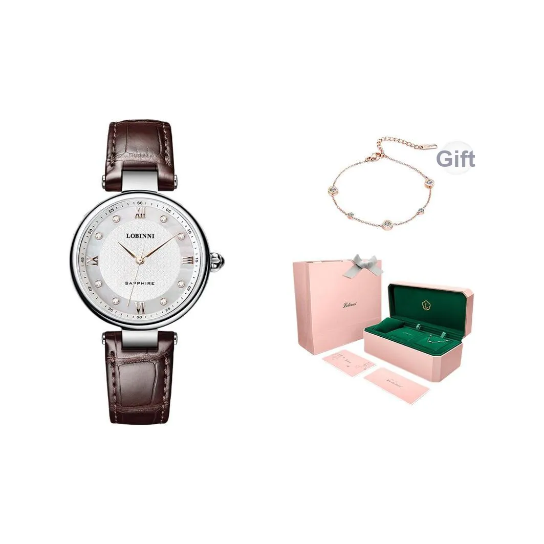 LOBINNI L Кварцевый механизм Часы Женские Белый циферблат