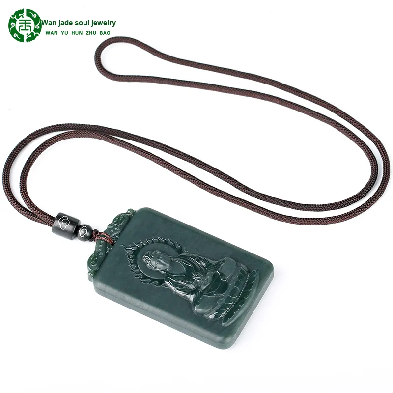WANYUHUN Hetian Jade Pendants Green Jade Unisex-53