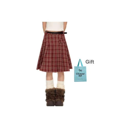 WEEKEND HUB Повседневный Клетчатый Длинный Юбка Женские