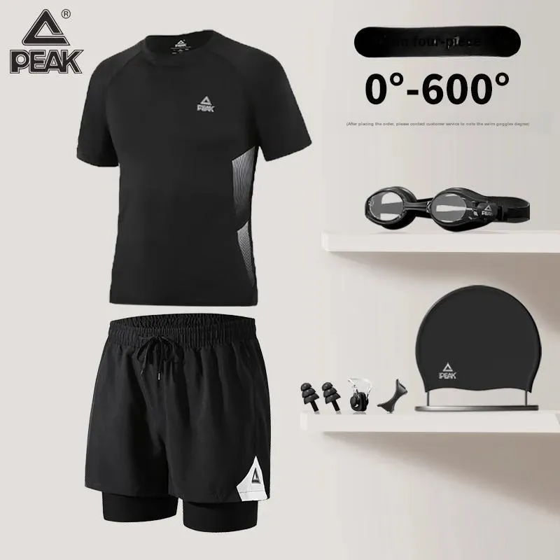 PEAK Swimming Sets Polyester Elastane Pool Men's Black-4