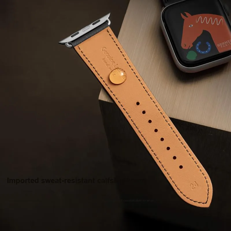 IStrap Apple Compatibility Watch Band 41/42/45/46/49mm Genuine Leather Material-6