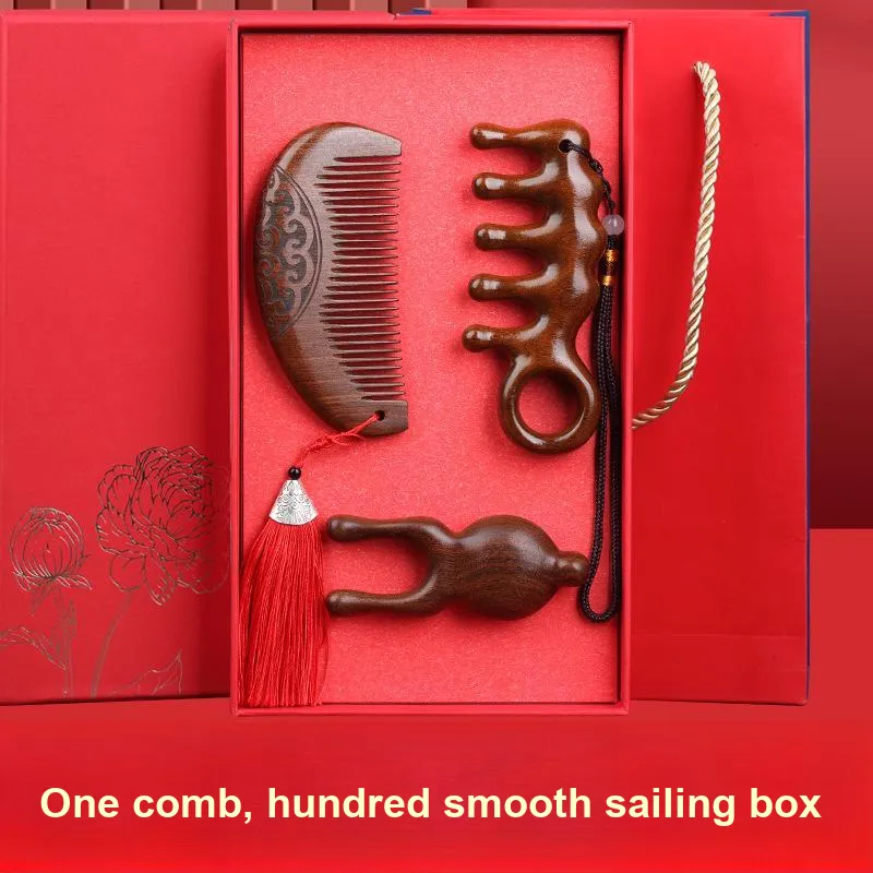 Future Maple Sandalwood Comb Clothing Sets Employee Customer Business Box Practical Unblock, Meridians-10