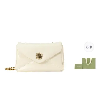 VANESSA HOGAN Cow Leather Niche Design Shoulder Bag Small Square Bag Women's Ecru/Black