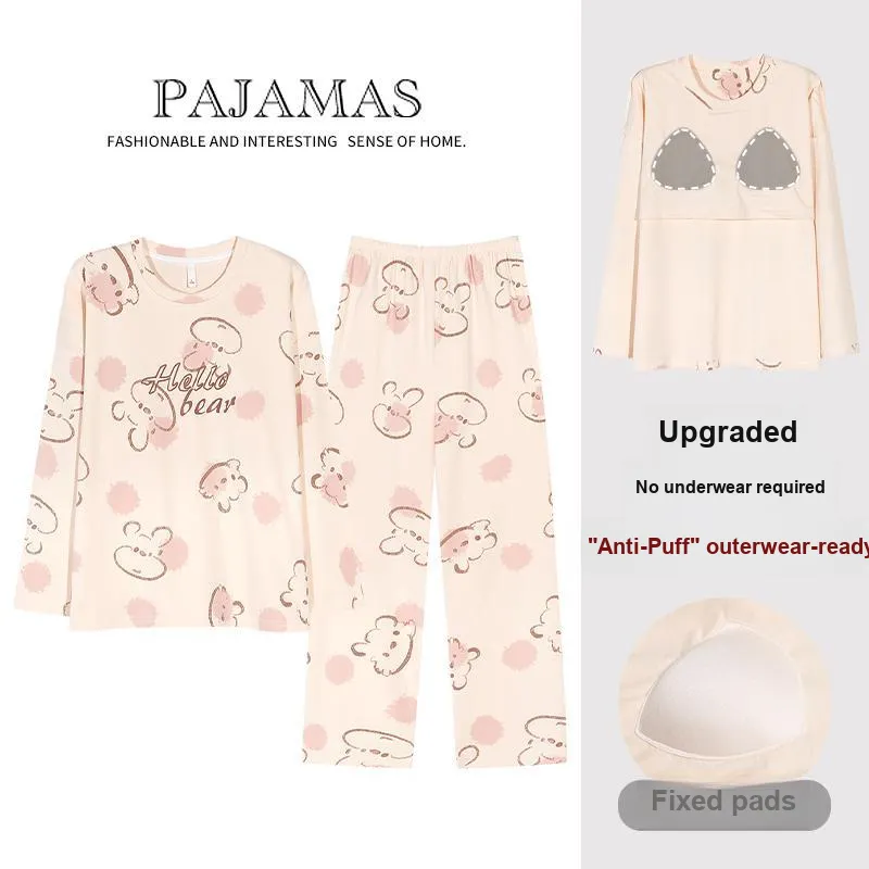 XIAFENYAN Pajama Set Women's Apricot-1