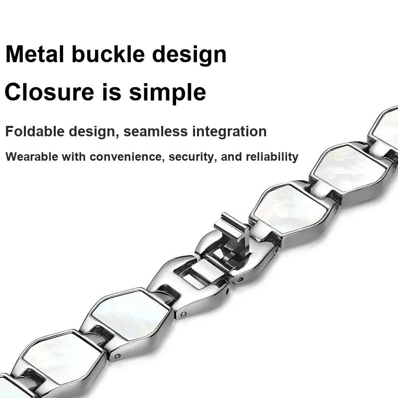 FZRT Watch Bands Metal Shell Chain Strap For Niche Advanced Watch Unisex-3