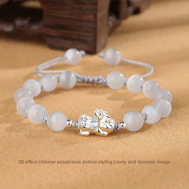 Regalrose Glass Cat Eye Bracelets Unisex-6