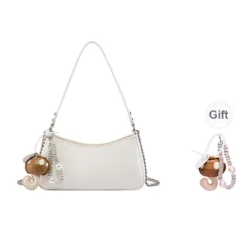 Old Man's Head Polyurethane Synthetic Leather Shoulder Bag Women's Milkshake White/Mint Green