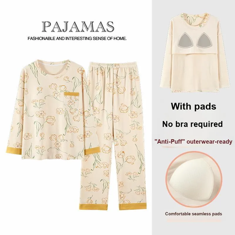 Mulong Family Pajama Set Women's Apricot-1