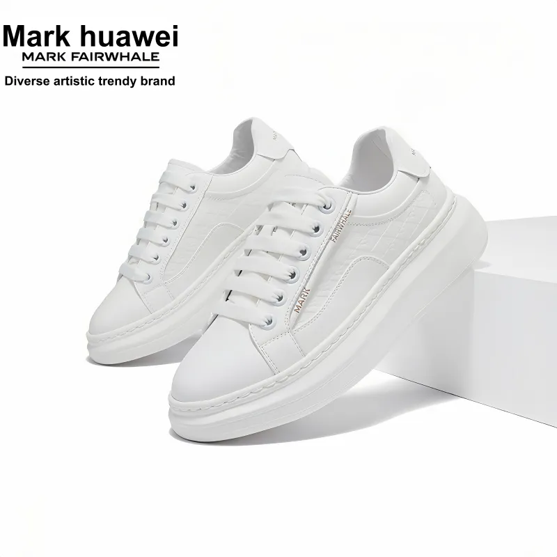FAIRWHALE White Moonlight Collection Small White Shoes Low Top Minimalist Versatile Men's White-4