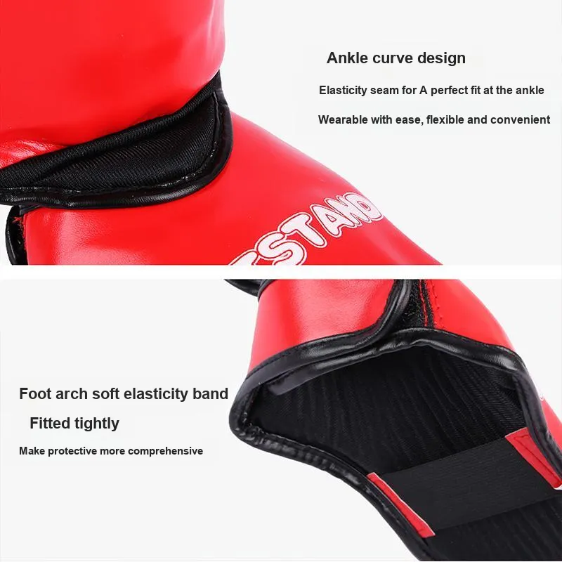 Competition Boxing Protective Gears Red Blue Durable PU Leather S M Kids'-3