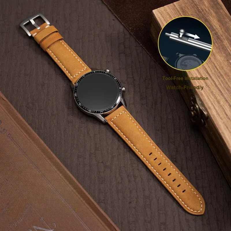 LOVINGCOOL Watch Band Huawei Compatibility Genuine Leather Material-12