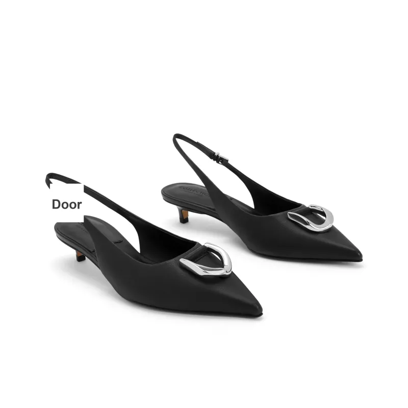 CHARLES&KEITH Small CK Slim Heel High Heels 3.5cm Women's Blue/Black-5