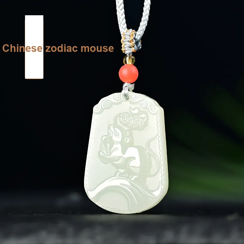 KUNYUYAO Hetian Jade Pendants Pale Greenish White Jade Unisex-2