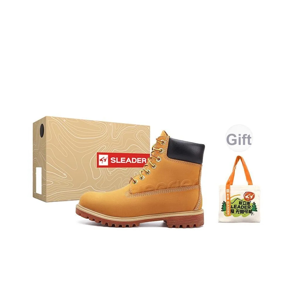 SLEADER Vintage Workwear Series Короткий MID Голень Мартин Boot Унисекс Ячмень Желтый