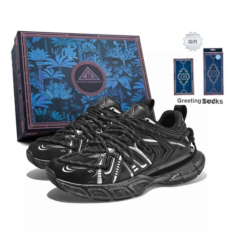 Masongarments Cage Height-Enhancing Wear-Resistant Lightweight Low-Top Chunky Sneakers Unisex-0