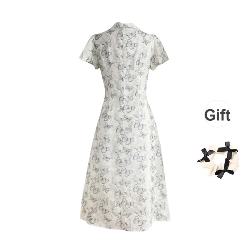 / Short Sleeved Dresses Women's Multicolor Long+Bowknot Hair Tie Comes With-1