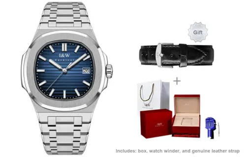 I&W CARNIVAL HWGUOJI Automatic Mechanical Movement Stainless Steel Watchband Chinese Watches Men's Watches Gray Dial