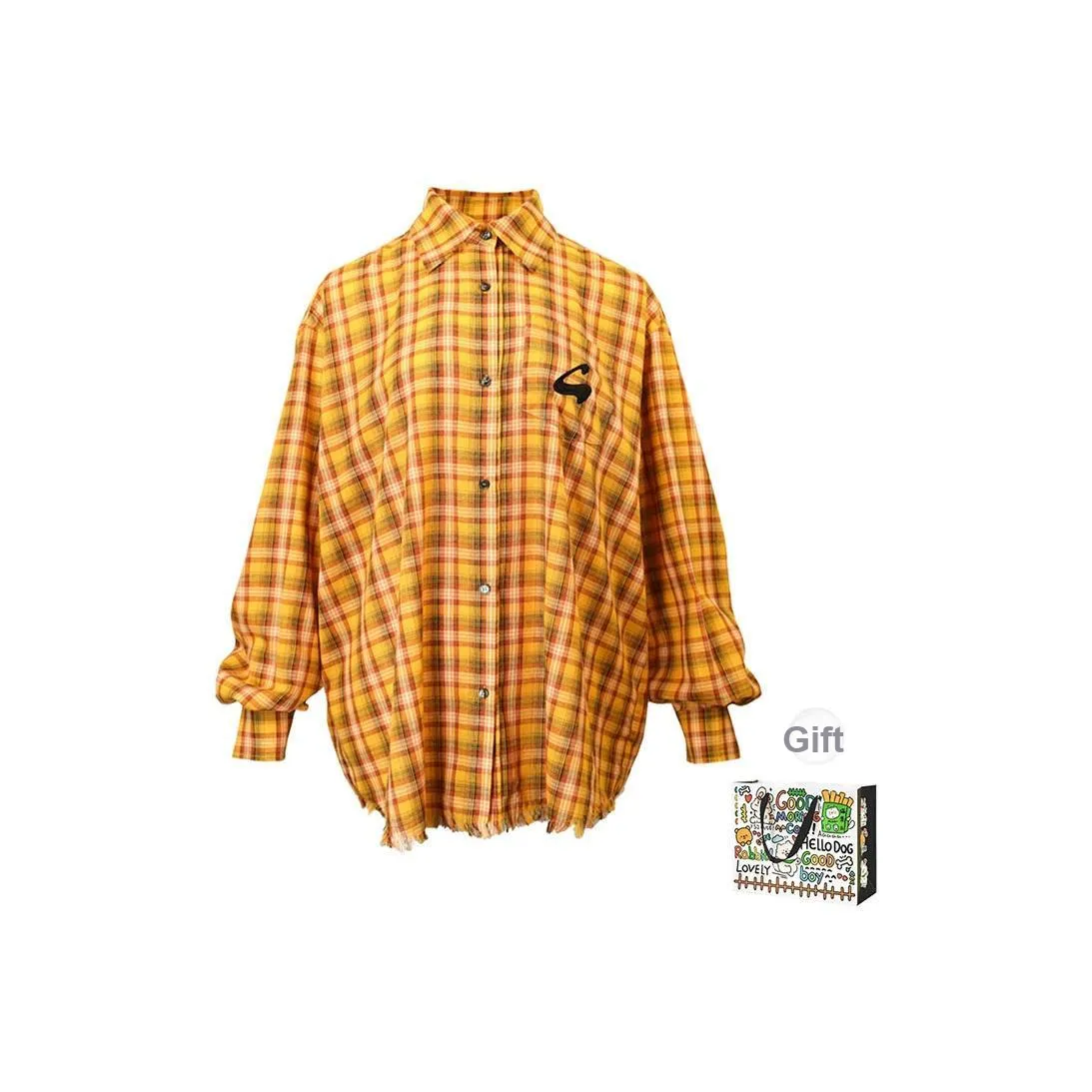 OURUOKE Shirts Women's Yellow