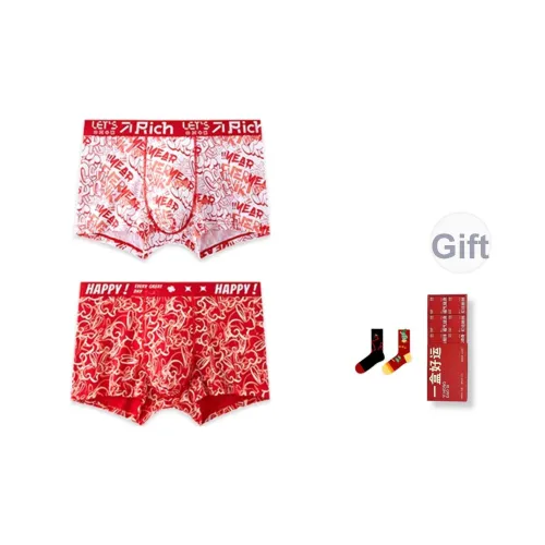 Miss Polly Зодиакальный год Нижнее белье [Включает 2 носки + элегантная коробка] Мужские боксеры