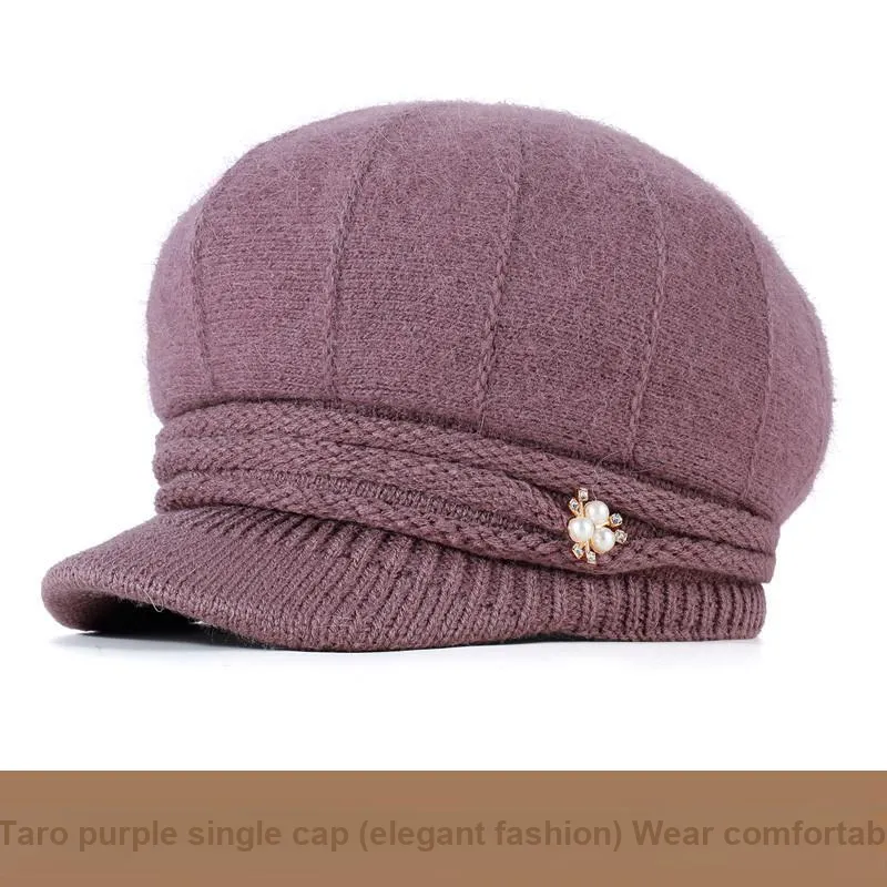 Top Melon Rabbit Fur Blend Beanies Women's-1