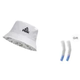White+White with Blue Cooling Arm Sleeves