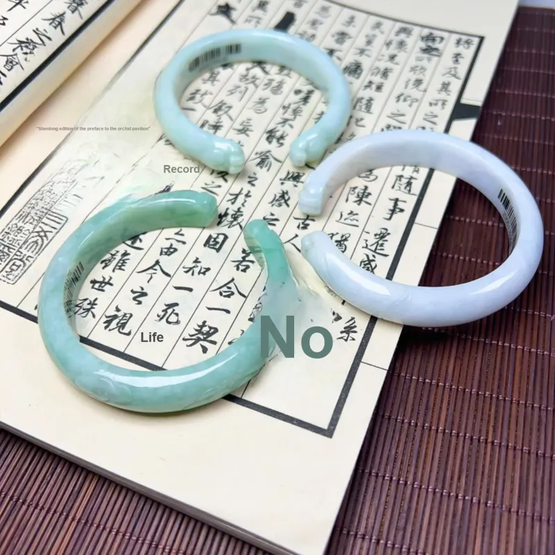 SIYIJIA Bean Type Jadeite Bangles Unisex-17