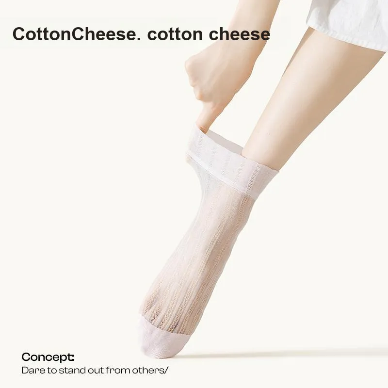 COTTON CHEESE Mid Calf Socks Women's 5 Pack-3