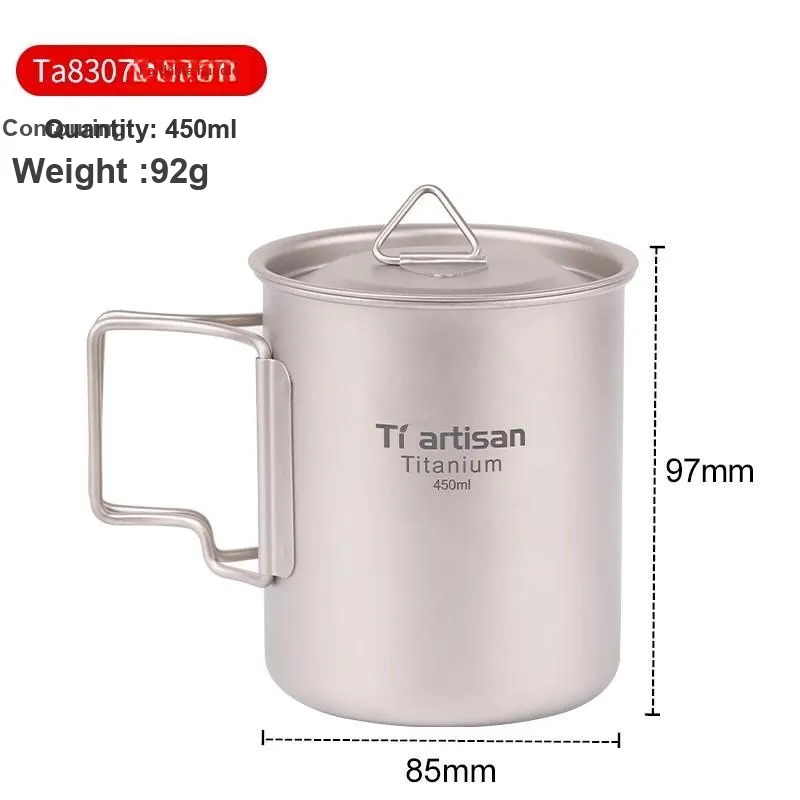 Tiartisan Outdoor Water Equipment Water Container 200ml 300ml 350ml 450ml 750ml Pure Titanium-7