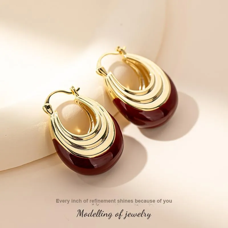 QLADY Oil Drip Earrings Women's-4